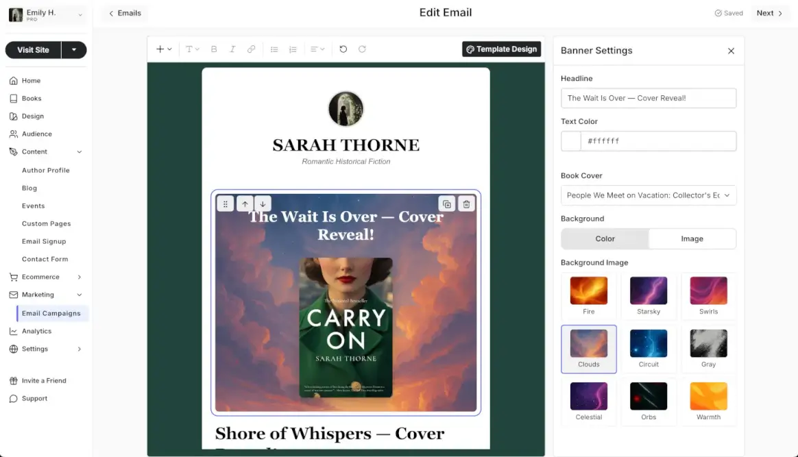 Email campaign editor