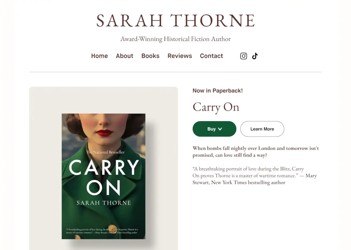 Sarah Thorne's website
