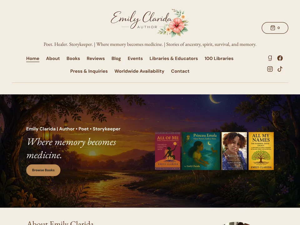 Emily Clarida's author website