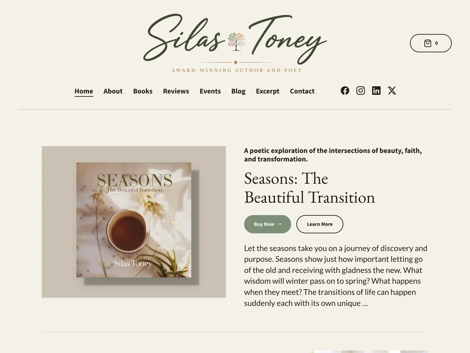 Silas Toney's author website