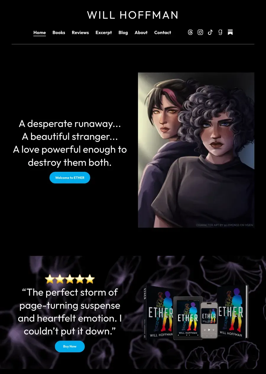Will Hoffman's author website, built with Tertulia