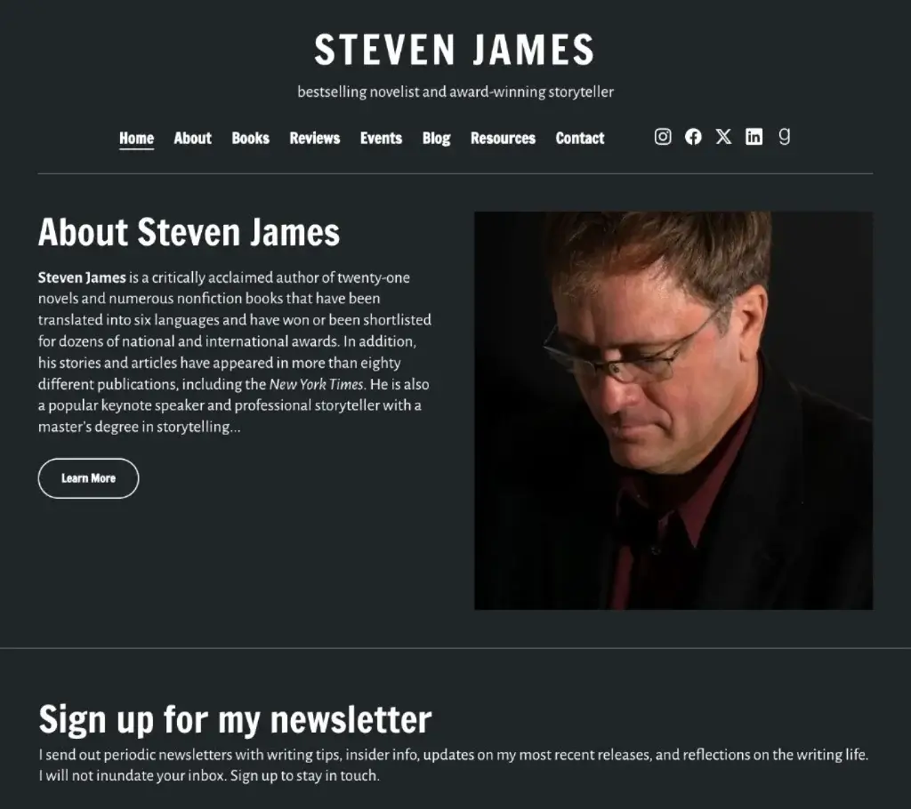 Steven James's website